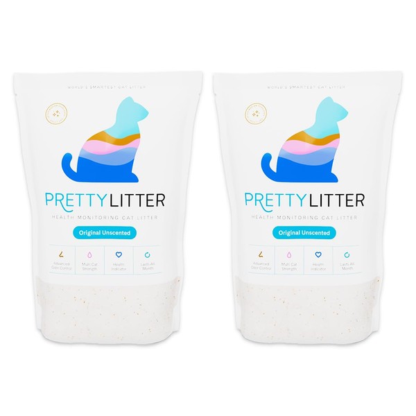 Pretty Litter Health Monitoring Cat Litter, Non-Clumping Crystal Litter, (6LB