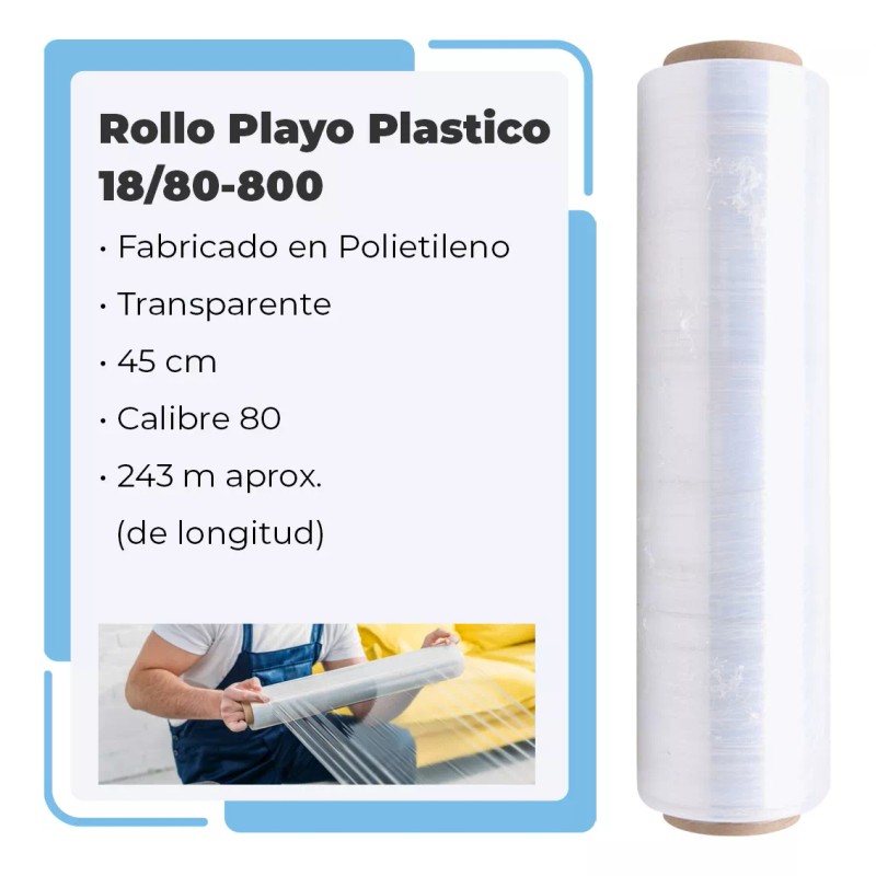Jands Rollo Playo Transparente 18 Calibre 80 800 Pies