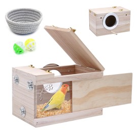 KHEARPSL Parakeet Nesting Box Transparent Bird Budgie Breeding Box Bird Nest Cage House for Lovebirds Cockatiels Parrots Budgie Finch Canary (Medium)