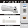 Westbrass E507DUS-26 Universal Fit 7" Diverter Tub Spout, Zinc, Polished