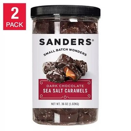 Sanders 2 Packs Sanders Dark Chocolate Sea Salt Caramels Fine Chocolates 36 oz = 4.5 lbs
