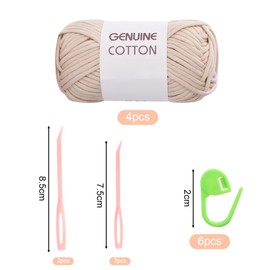 RANJIMA Light Green Yarn, Pack of 4 Simple Yarn, Crochet Yarn for Beginners, Highly Visible Stitch Yarn for Crochet with Crochet Accessories, Cotton Nylon Yarn for Clothes, Blankets, Bags, Sweaters