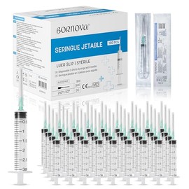 BORNOVA - 3 ml / 100 pieces with 21 g Luer Slip (pre-assembled), liquid dispenser made of high-quality plastic, suitable for liquid measurements. (3 ml / 100 pieces)