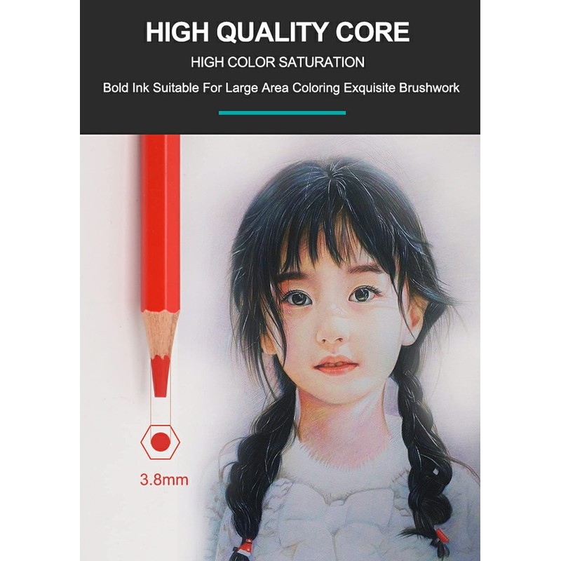 72 Oil Based Professional Colouring Pencils, SOFT High Grade 3.8