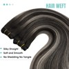 YoungSee Real Hair Wefts Black 35 cm Hair Wefts Real