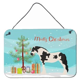 Caroline's Treasures BB9279DS812 Cyldesdale Horse Christmas Wall or Door Hanging Prints, Teal Aluminum Metal Sign Kitchen Wall Bar Bathroom Plaque Home Decor, 8x12, Multicolor