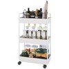 Buzowruil Rolling Storage Cart 3 Tier Organizer Mobile Shelving Unit