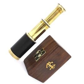Brass Pocket Telescope - 6" Inch Brass Telescope with Hard-wood BOX