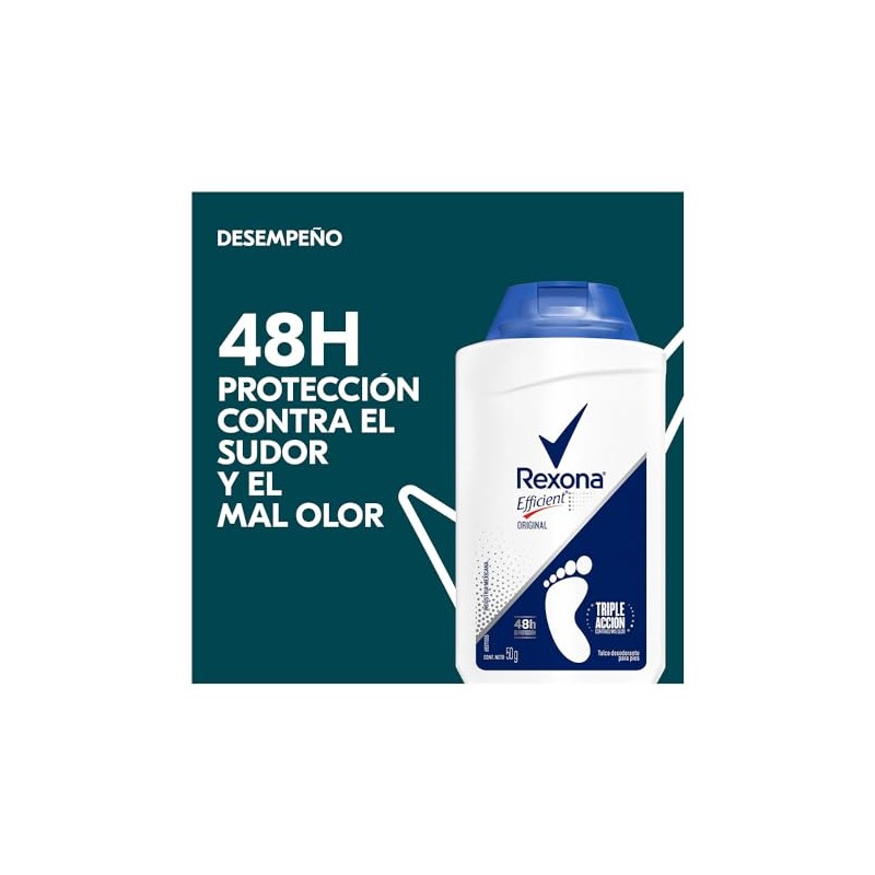 Rexona Efficient Desodorante Original para Pies en Talco Combate el
