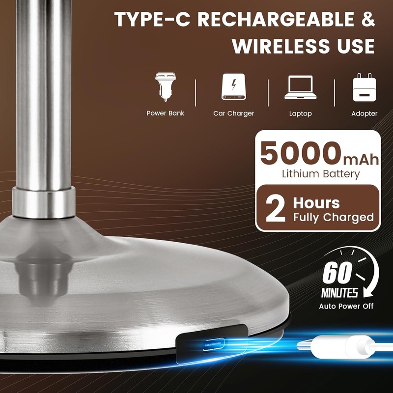 VESAUR 1X15X HD Lighted Makeup Mirror, 9" Large 5000mAh Rechargeable