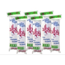 ALBY ALMOHADILLA DE ALGODÓN C/100 PZS (PACK DE 6) 600 PIEZAS DE ALMOHADILLA FACIAL ALBY DESMAQUILLANTE ABSORBENTE E HIPOALERGÉNICA PADS DESMAQUILLANTES 100/ALGODÓN CUIDADO PERSONAL LIMPIEZA FACIAL LIMPIEZA DIARIA DESMAQUILLAR