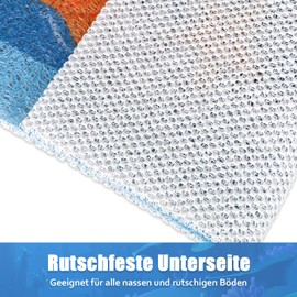 Safety Shower Mat, Non-Slip for Children, 60 x 60 cm, Soft Comfort Bath Mat with Drainage Holes, PVC-Loofah Massage Shower Mats for Wet Areas, Quick Drying