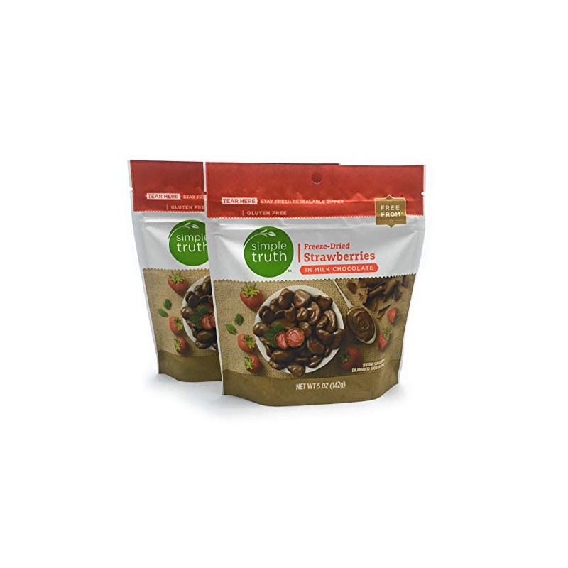 Simple Truth Freeze-Dried Strawberries in Milk Chocolate, 5 oz (Pack