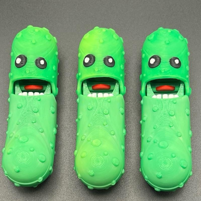 Large Single Tickles the Pickle 3D Printed Articulating Pickle Fidget,