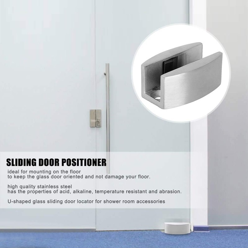 Cikonielf Stainless Steel Sliding Door Floor Guide U-shaped Swing Stopper