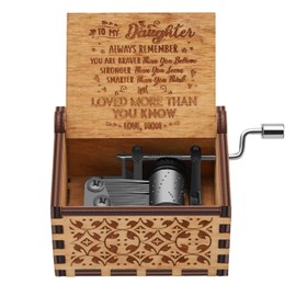 You are My Sunshine Wood Music Boxes,Laser Engraved Vintage Wooden Sunshine Musical Box Gifts for Girlfriend,Boyfriend,Family Friends,On Birthday,Festival (Mom to Daughter)