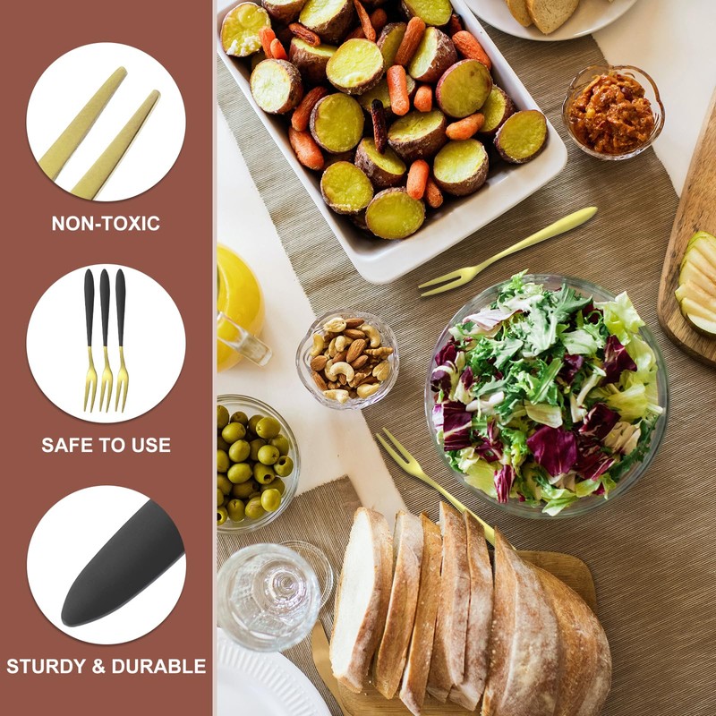 sourcing map 12 Pcs Pickle Fork, 5.2 Inch Olive Fork