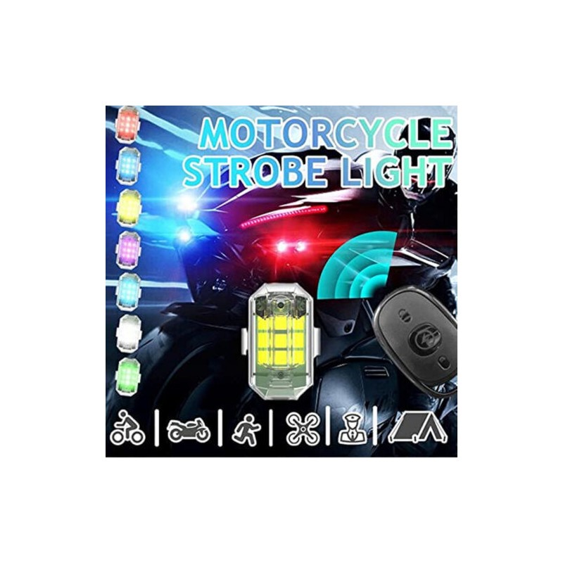 Unbranded 2x High Brightness Wireless 7 Color LED Strobe Light
