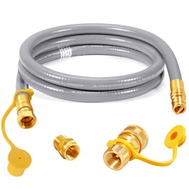 GasSaf 6 FT 1/2" ID Natural Gas Hose with Quick Connect Fitting, Natural Gas Conversion Kit for Gas Grill, Generator, Patio Heater and More - CSA Certified