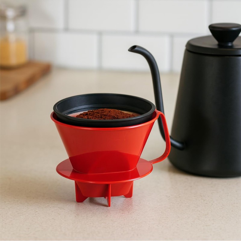 Fino Pour-Over Reusable Coffee Brewing Cone with Gold-Toned Mesh Permanent