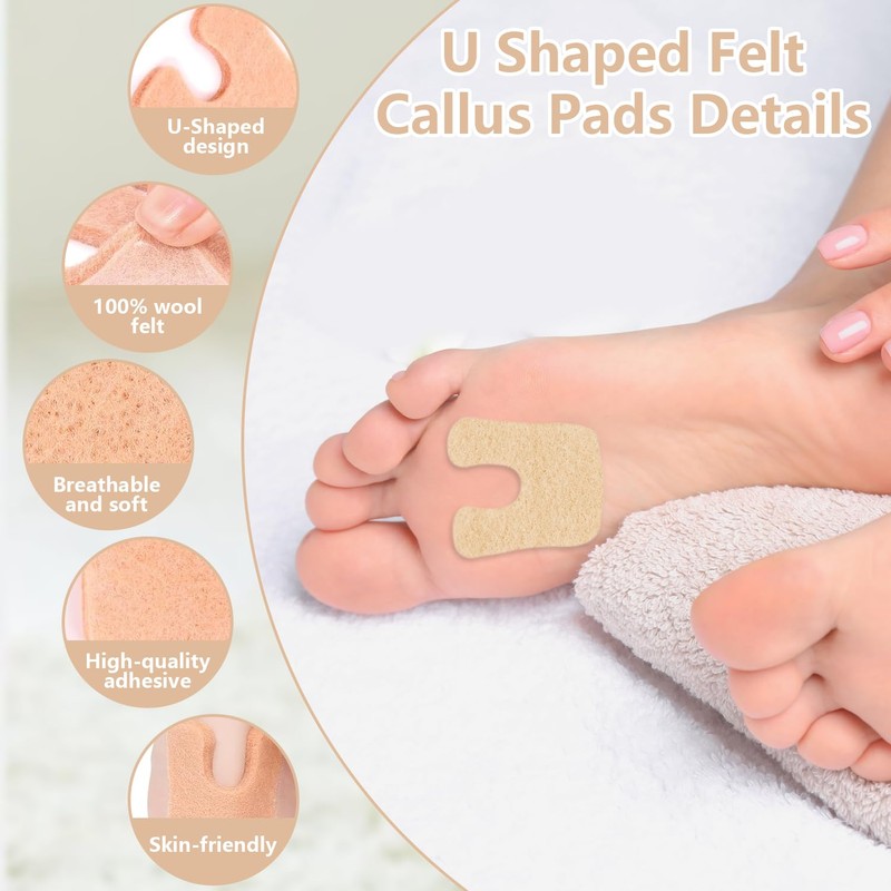QIYUDA 24 Pieces Callus Pads for Bottom of Foot, Adhesive