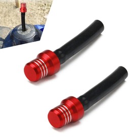 getfay Pack-2 Motorcycle Fuel Tank Cap Breather, 2.75In x 0.47In Waterproof Durable Metal Automotive Fuel Tank Valve Ventilation Accessories, Universal Portable Vehicle Fuel Line Fitting (Red)