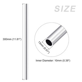 METALLIXITY 6063 Aluminum Tube 13mm OD x 10mm Inner Diameter x 300mm Length Aluminum Round Tube for Home Furnishing Machinery DIY Handicrafts