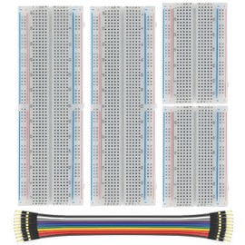 WWZMDiB Solderless Breadboard Kit 2.54mm Compatible with for Arduino Raspberry Pi ESP32 DIY Electronics Prototyping Boards (2Pcs 830 Point and 2Pcs 400 Point Bread Board 10 Pin Breadboard Jumper)