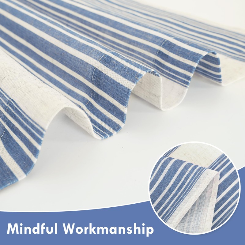 DriftAway Farmhouse Vertical Striped Linen Blend Textured Light Filtering Semi