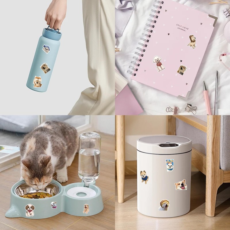Cute Puppy Decals 160 PCS Dog Stickers Set Waterproof Vinyl