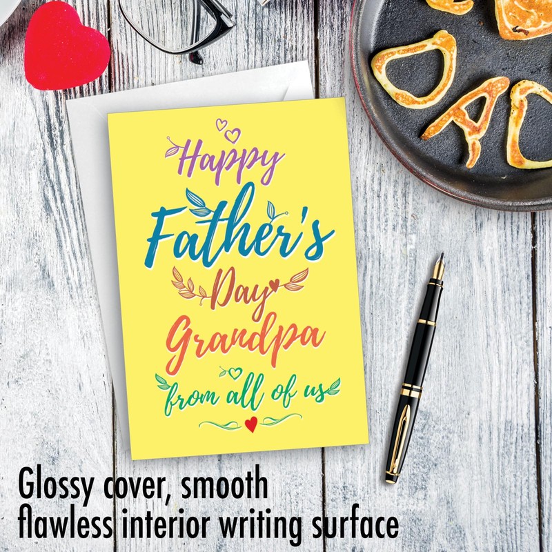 NobleWorks Funny Father's Day Grandpa Paper Card with 5 x