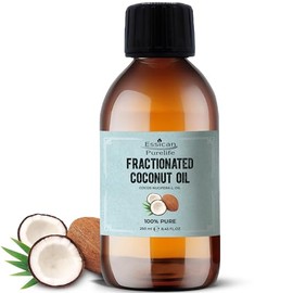 Essican Purelife Fractionated Coconut Oil 250ml- Fractionated Coconut Carrier Oil for Essential Oil, Coconut Oil for Skin, Hair Growth & Lip Gloss Use, Coconut Oil for Hair - Carrier Oil for Essential Oils Mixing