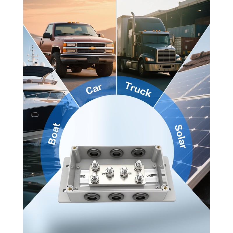 Jamgoer 500A 12V Bus Bar Heavy Duty Power Distribution Block