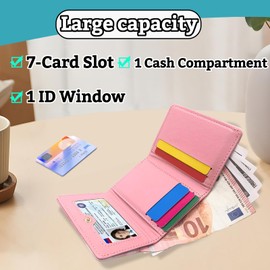 AdiStylinno Woman Wallets, Exquisite Tie-Dye Leather Trifold Card Wallets Large Capacity Multifunction RFID Blocking Wallet Slim with Snap for Storing Cash Credit Card (Tri-fold, Light Blue)