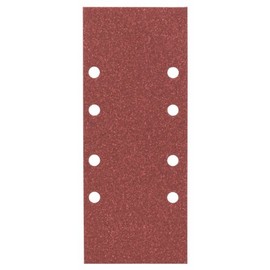 Bosch 2608605296 Sander Sheets for Wood, Top Clamped, 8 Hole, 93mm x 230mm, P80 Grit, Red, Pack of 10
