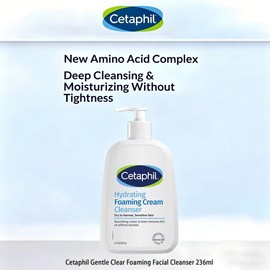 Cetaphil Hydrating Foaming Cream Cleanser 473ml | Deep Cleansing, No Tightness, Barrier Repair,Cream-to-foam texture, gentle on sensitive skin,Locks in moisture