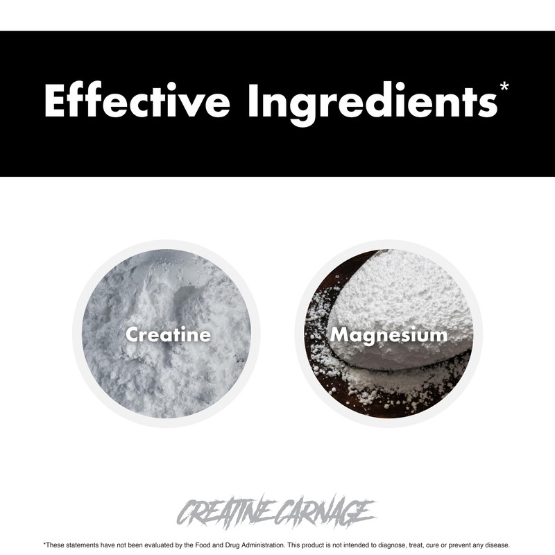 Creatine Carnage, Creatine HCL, Supports Optimal Strength, Endurance, Muscle Mass,