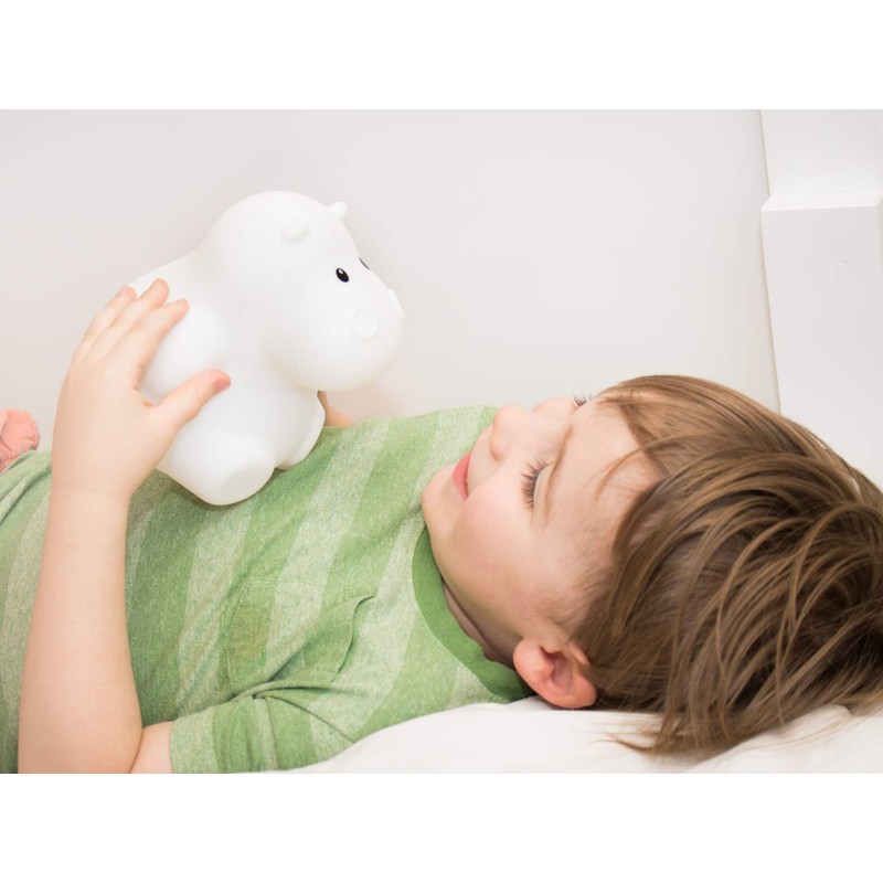 LumiPet Hippo Kids Night Light, Huggable Nursery Light for Baby