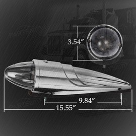 Partsam 5PCS 21LED Smoke Torpedo Cab Marker Roof Running Top Lights Assembly Super Bright Chrome Heavy Duty Trucks Lights Replacement for International Kenworth/Peterbilt/Freightliner/Mack