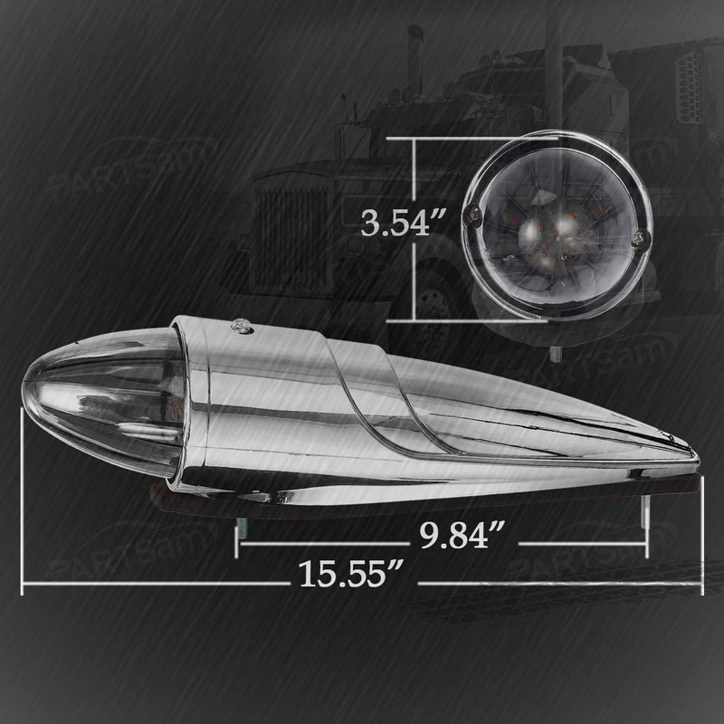 Partsam 5PCS 21LED Smoke Torpedo Cab Marker Roof Running Top