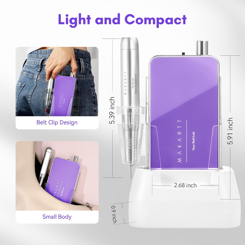 Makartt Professional Nail Drill - 35000RPM Electric Nail File with