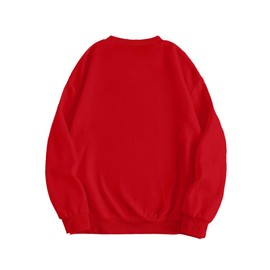 Hilinker Women's Cute Graphic Crewneck Sweatshirts Casual Loose Long Sleeve Pullover Tops Red Brooklyn Small