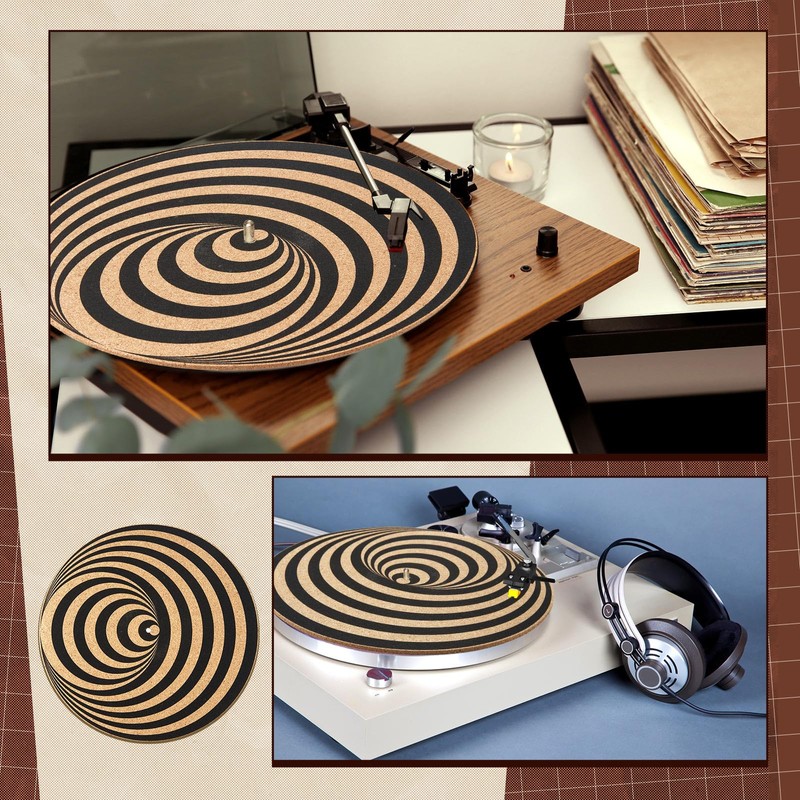 Briwooody Cork Turntable Mat/3mm Thick for Better Sound Support on