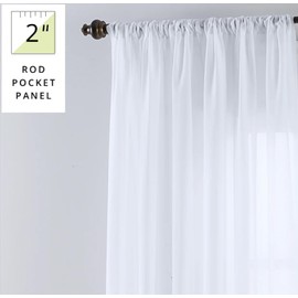SmartSheer Thermoregulating Semi-Sheer Curtains – Energy-Saving Privacy Panels with UV Light Deflection, Heat & Cold Insulation (White, 63L x 59W, Pack of 1)