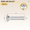 METALLIXITY Phillips Cross Recessed Countersunk Head Screws Bolts (#8-32x3/4) 100Pcs,