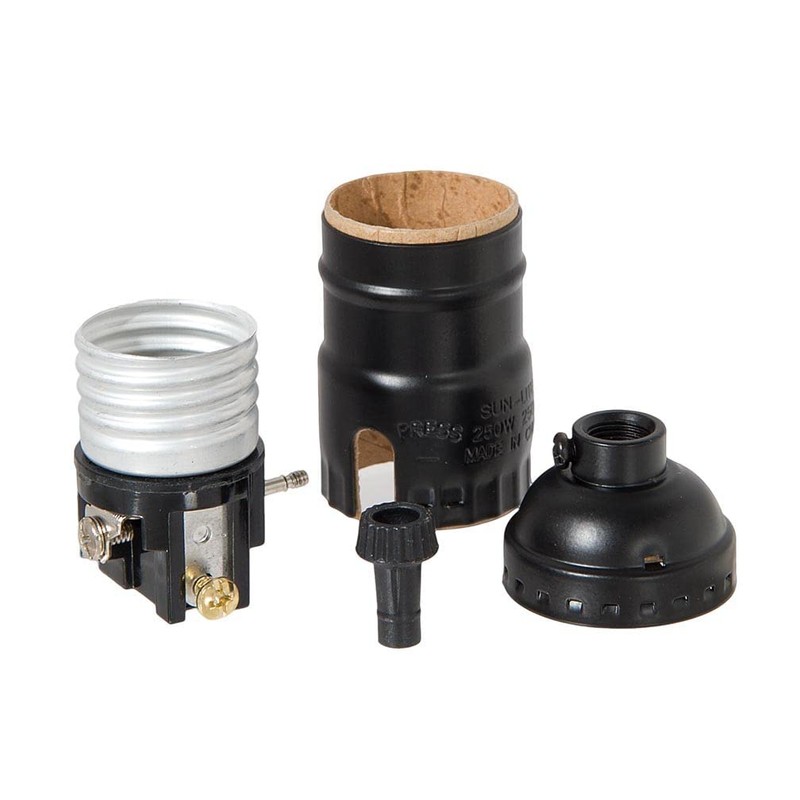 B&P Lamp® Turn-Knob (On-Off) Medium Base Lamp Socket with Satin