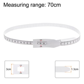 sourcing map 2Pcs Head Circumference Tape 70cm Plastic Measuring Rule Measure for Child Head Arm Circumference, White
