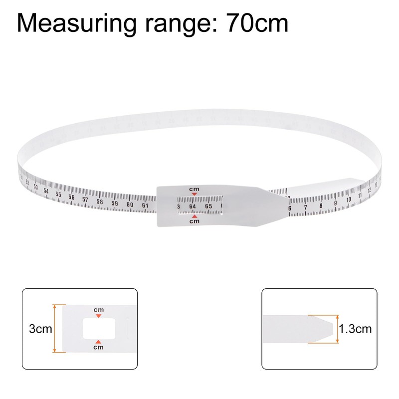 sourcing map 2Pcs Head Circumference Tape 70cm Plastic Measuring Rule