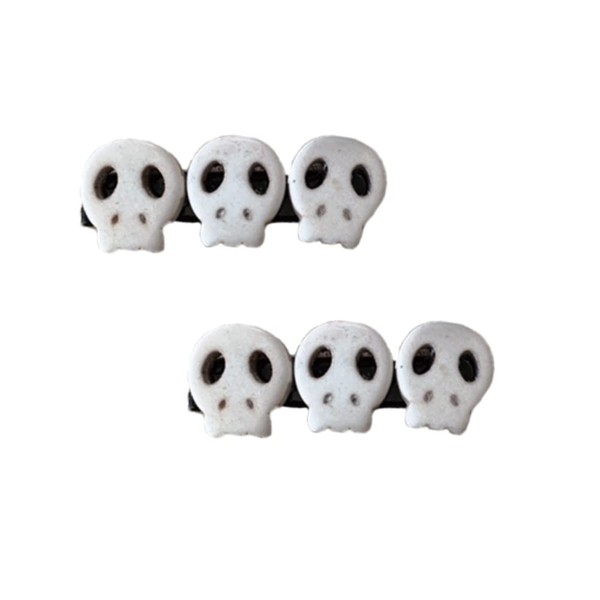 ZHOUMEIWENSP 2PCS Halloween Skull Hair Clips Retro Hairpin with Punk Clips Novelty Hair Style Making