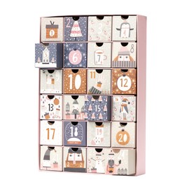 Fill Make your Own Advent Calendar 24 Days 1-24 Draws Christmas Countdown (Pink)